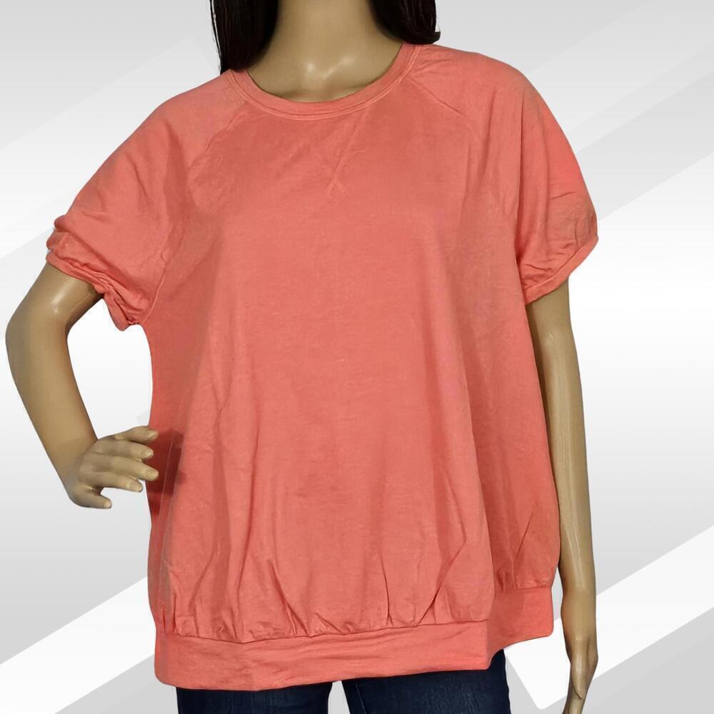 2/$30 Lane Bryant Orange Short Sleeve Crew Neck Top Size 14/16